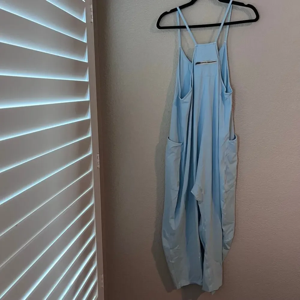 Free People Movement Hot Shot Onesie Women’s Jumpsuit Size Small Hawaiian Blue